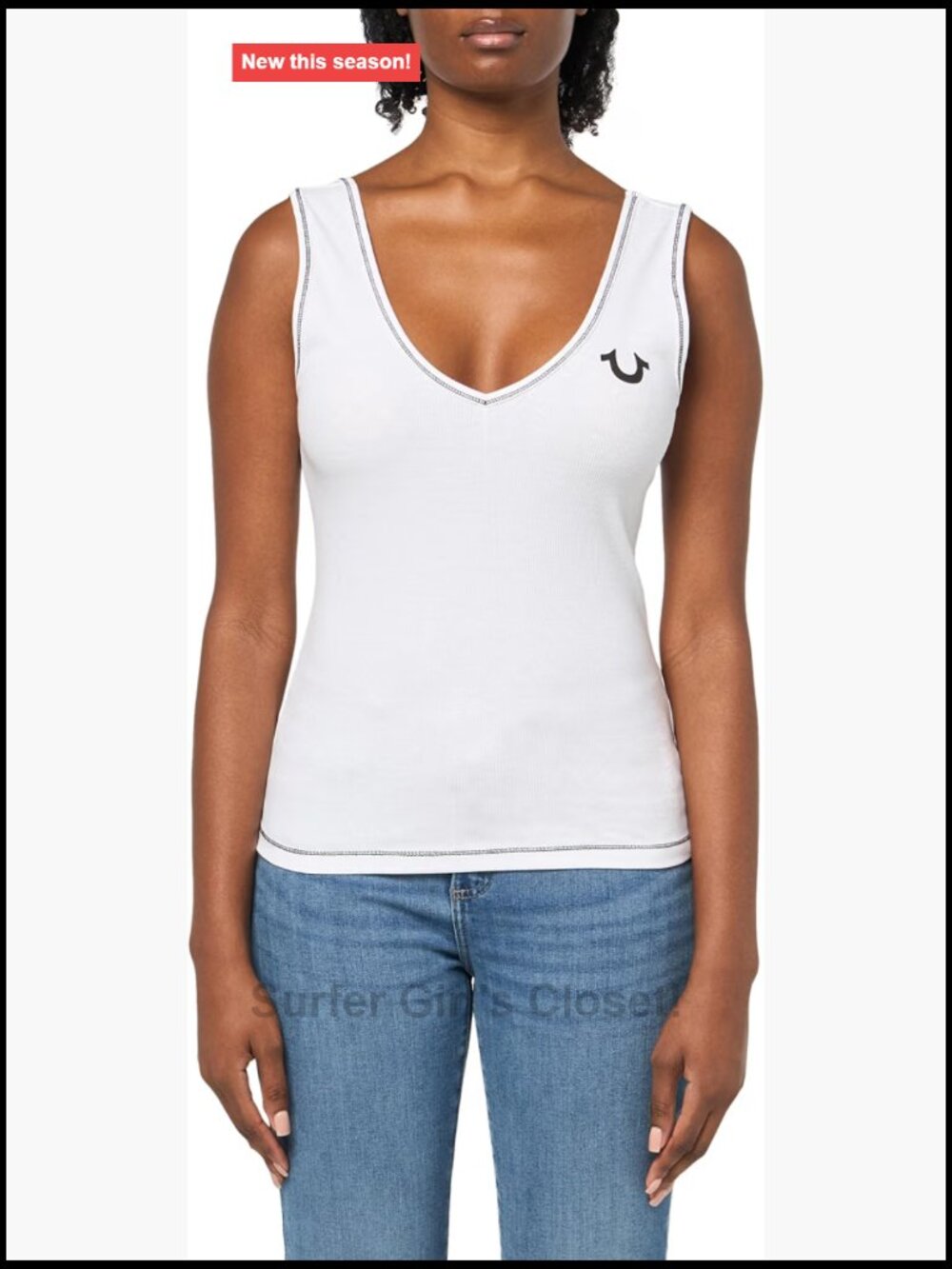 True Religion Deep V Neck Full Length Tank